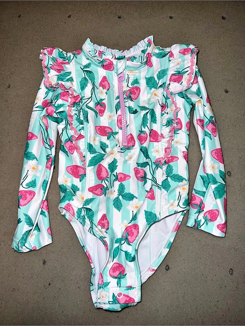 Tommy Bahama Ruffle One-Piece Strawberry Swimsuit Baby 24M
